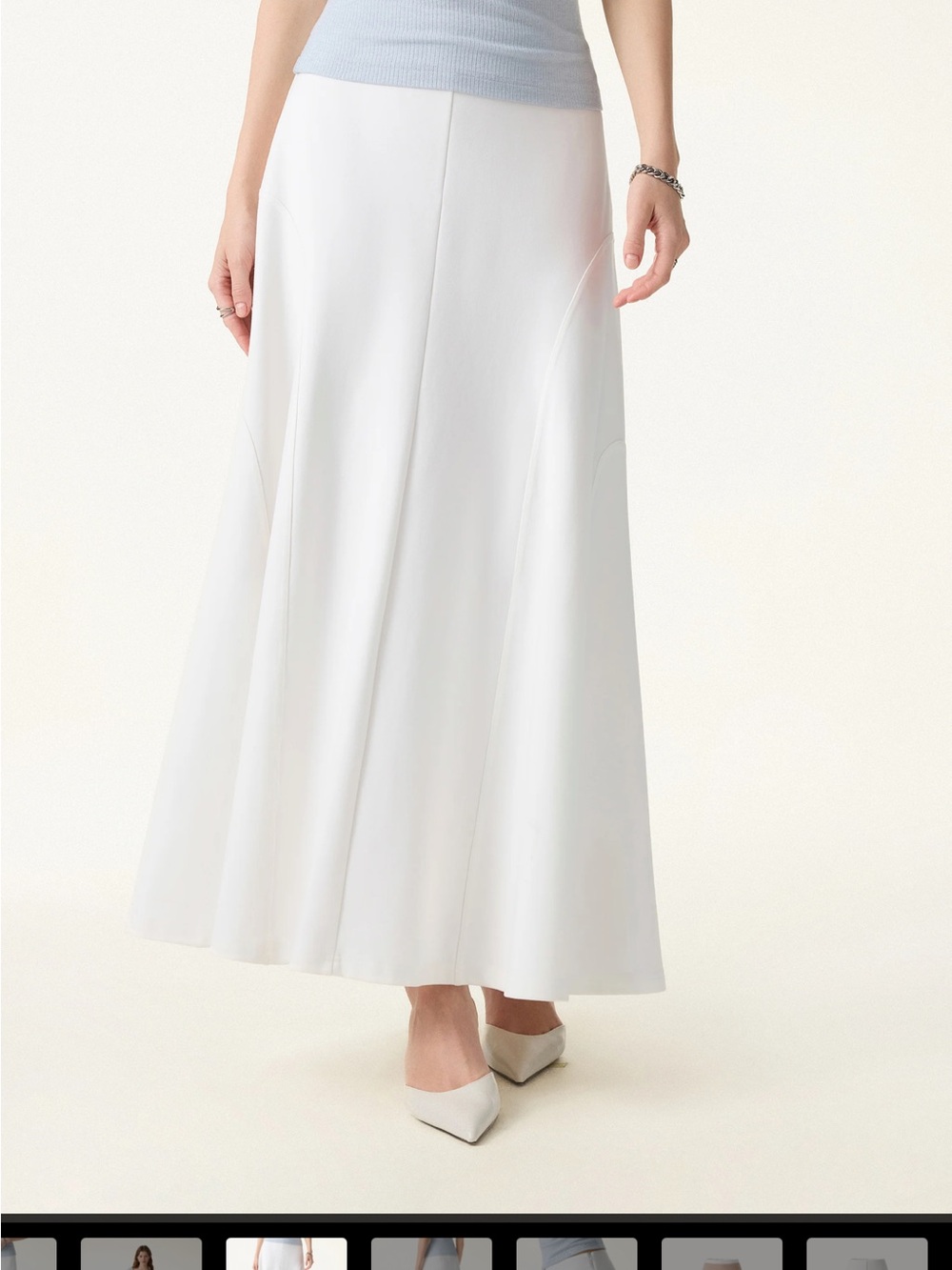 Classic White Maxi Skirt - Sleek Flared Silhouette-OGL new with tags